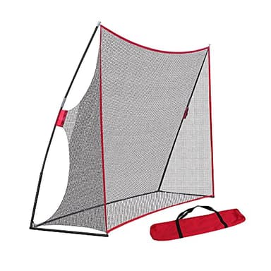 JARAGAR Large Golf Net, 10Ft x 7Ft Practice Net with Carry Bag for Indoor and Outdoor Golf Hitting Training (Red)
