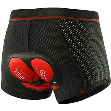 True Face Men’s Cycling Short 5D Gel Padded Cycling Undershorts Cycling Underwear Bicycle Shorts Mountain Padded Bike Short Pants Black Medium