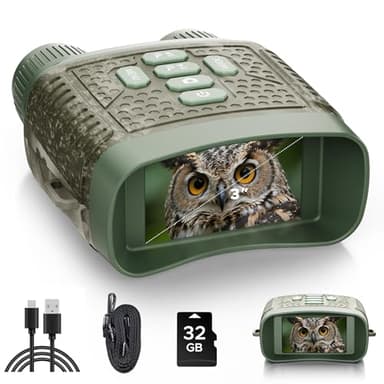 Night Vision Goggles - Night Vision Binoculars with Camera 4K 10X Digital Zoom, Range 1500ft 5000 mAh Rechargeable, 32 GB TF Card for Hunting, Safety and Camping