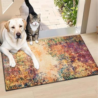 BedLooms Door Mat Indoor – Machine Washable Door Mats Outdoor – Heavy Duty anti Slip TPR Backing Front Doormats - Stylish & Large Perfect Dust Grabbing Entrance Doormat (Vibrant, 60cm x 110cm)