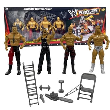 SDMAX WWE Wrestling Ring Playset with Action Figures, WWE Ring with Equipment’s Toy for Kids Boys, Ideal for Birthday Gift, Safe and Durable, Realistic Superstar Figures