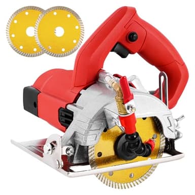 MXBAOHENG 1200W Wet Tile Saw Electric Tile Cutter with 3 Stone Blades Removable Water Pipe and Tap for Ceramic Tiles