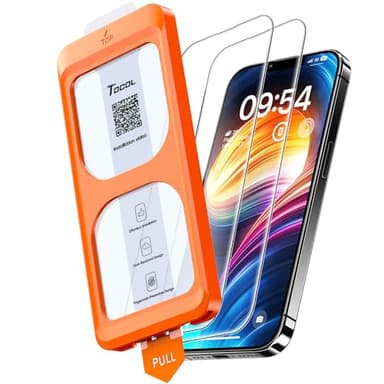 TOCOL 2 Pack for iPhone 14 Screen Protector 6.1-Inch, Instant Installation, 16FT Military Grade Shatterproof, 9H+ Hardness Tempered Glass, Case Friendly, HD Clear Coverage Protection