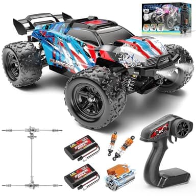 RC Cars 1:18 Entry-Level RC Car for Adults & Boys, All-Metal drivetrain Off-Road RC Racing Truck 40 km/h, radio controlled cars 4x4 with 2 1200 mAh Batteries, Fast Remote Control Car for Adults