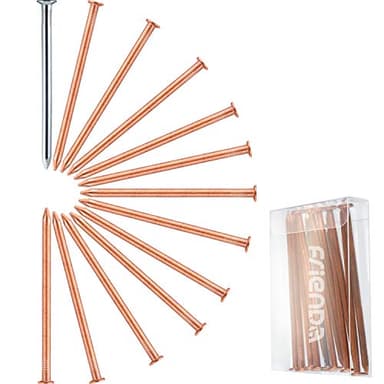 4 Inch (100mm) 12 Pieces Long Copper Nails for Tree Killing, Stump Removal with 1 Piece 4 Inch Steel Nails, Storage Box Included
