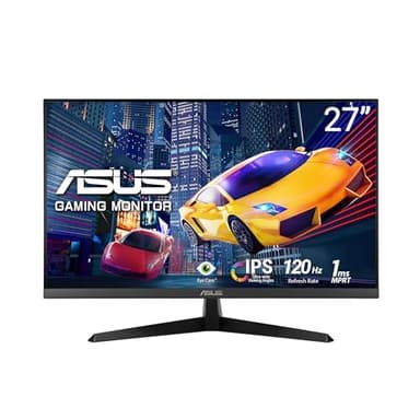 ASUS VY279HGR Eye Care Gaming Monitor – 27 inch FHD (1920x1080), IPS, 120Hz OC, SmoothMotion, 1ms MPRT, Adaptive Sync, Eye Care Plus, Blue Light Filter, Flicker Free, antibacterial, SmoothMotion