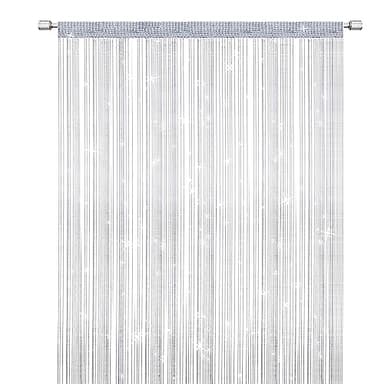 SULIVES String Curtains Door Fly Screen, Elegant Divider Tassel Curtain for Home Décor, White (100x200cm)
