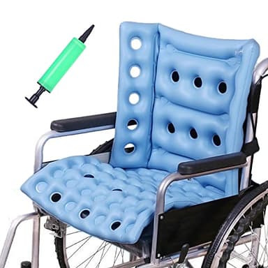 MESINURS Wheelchair Inflatable Seat Cushion with Full Back for Elderly Bedridden Patient, Seat Pad for Back Pain Relief (B)