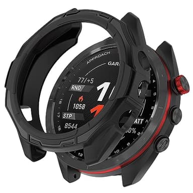 LOKEKE Compatible with Garmin Approach S70 42mm Protective Case Cover, TPU Protective Case Cover Shell Compatible with Garmin Approach S70 42mm(42mm Black)