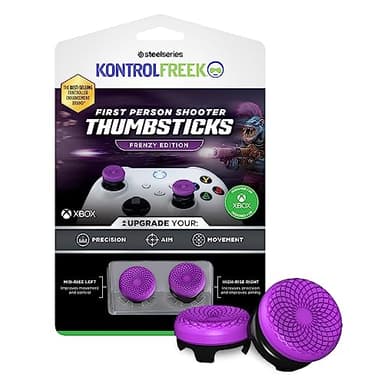 KontrolFreek FPS Freek Frenzy for Xbox One and Xbox Series X Controller, Performance Thumbsticks, 1 High-Rise, 1 Mid-Rise, Purple/Black