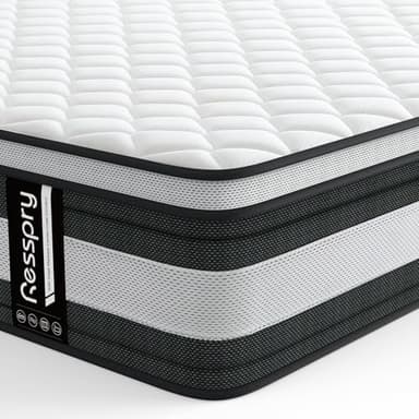 Resspry Double Mattresses,27 CM Hybrid Mattress With Breathable Memory Foam,Individually Pocket Spring,Pressure Relief,Mattress in a Box