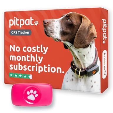 PitPat Dog GPS Tracker - No Subscription Required - Suitable for All Dogs And Fits All Collars - Smart Activity Tracker, Satellite Tracking With Unlimited Range - 100% Waterproof Pet Tracker (Pink)