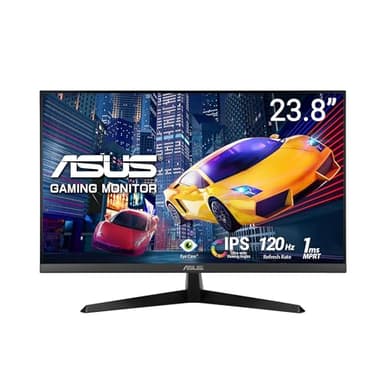 ASUS VY249HGR Eye Care Gaming Monitor – 24 inch FHD (1920x1080), IPS, 120Hz OC, SmoothMotion, 1ms MPRT, Adaptive Sync, Eye Care Plus, Blue Light Filter, Flicker Free, antibacterial treatment