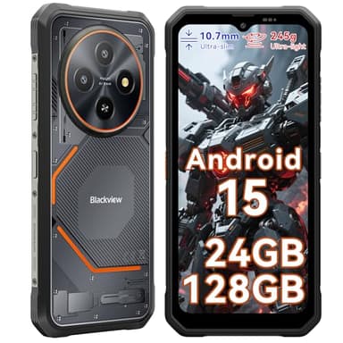 Blackview FORT 2 Rugged Smartphone Android 15, 245g/10.7mm Rugged Phone Unlocked, 24GB + 128GB/2TB, 6.56" HD+ 90 Hz, Dual AI Cameras 16MP + 13MP, IP68/IP69K/Dual SIM/NFC/Glove Mode Waterproof Phone
