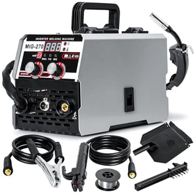 Mitoydoe 3 in 1 Multi Process MIG Welde,Inverter Gasless Welding Machine,Digital MIG Welding Machine Flux Core Solid Wire MIG ARC Lift TIG Spool Inverter Welders with Ultra LED Display UK