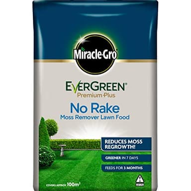 Miracle-Gro EverGreen Premium Plus No Rake Moss Remover Lawn Food 10 kg - 100 m2, Green
