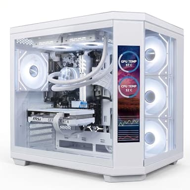 ionz Gaming PC - Desktop Computer | Intel i5-12400F | Nvidia RTX 5060 | 16GB RGB RAM | 1TB NVMe SSD - 240MM AIO | 600W 80+ PSU - WIFI | Windows 11 | (Apex Vision, White)