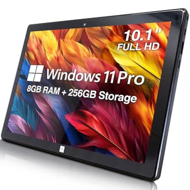 Fusion5 Built in UK 10.1” Windows 11 Professional Full HD Tablet PC - 8GB RAM 256GB SSD, Ultra Slim, Intel Quad-Core, 10 Inch Windows Tablet, USB, HDMI - 2 Year Full Warranty with Accidental Damage