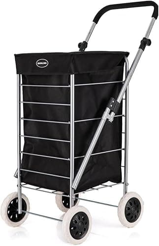 Shopalong Premium 4 Wheel Large Shopping Trolley Lightweight Durable Foldable