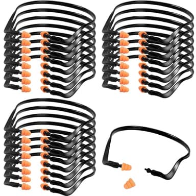 24Pcs Banded Earplugs, Shooting Ear Plugs Silicone Hearing Bands Reusable Waterproof Caps EarPlugs Bulk for Work, Study, Sleeping, Motor Sports Racing, Noise Reduction