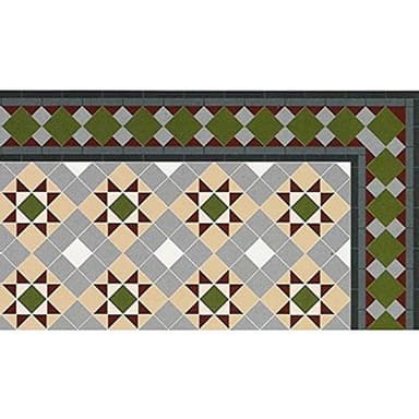 Melody Jane Dolls House Victorian Mosaic Grosvenor Tile Floor 1:12 Flooring Gloss Card Sheet