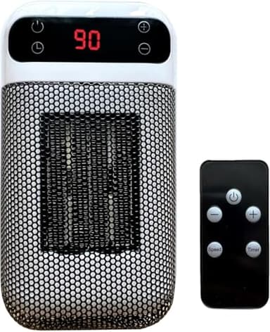 Fan Heaters for Home - Portable Ceramic Plug in Heater for Home, Adjustable Thermostat, 12 Hour Timer & LED Display, Small Heater with Overheating Protection for Bedroom Living Room Bathroom Office