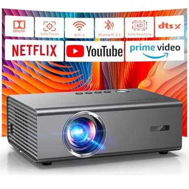4K Smart Projector for Bedroom | 1200 ANSI, Compatible with Netflix & HDR10 | KOGATA AI Auto Focus, 6D Keystone, 100%–50% Zoom, WiFi 6 & Bluetooth 5.3 | Outdoor & Indoor Home Cinema Projectors