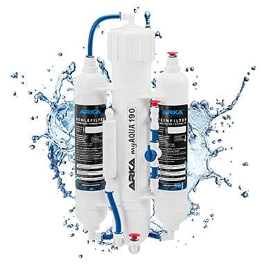 RO system aquarium – ARKA myAQUA 190 – 190 L/day reverse osmosis unit – removes 99% of nitrates, salts & bacteria – water filter & softener for freshwater, marine tanks & home – complete set