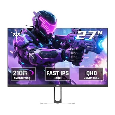 KTC Gaming Monitor 27 Inch | 2K@200Hz (Overlocking 210Hz) | Built-in Speakers | Fast IPS Panel | 1ms Response Time (MPRT) | HDR400 | Adaptive Sync | 131% sRGB, 101% DCI-P3, ΔE＜2