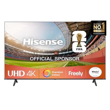 Hisense 50" 50E6QTUK 4K Ultra HD Smart TV AI TV - 4K UHD, Hi-View AI Engine, Precision Colour, AI Smooth Motion, Sports Mode with Freely, Disney +, YouTube, Netflix