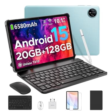 DOOGEE Tab A9 pro 10 inch tablet Android 15 tablets, 20GB RAM+128GB ROM Android Tablet with 1280×800 HD IPS 60Hz Screen, WiFi5 6580mAh Battery Gaming Tablet with Keyboard, Mouse, Pen & Case-Blue