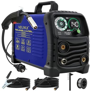 140A 230V MIG Welder Gasless, 3 in 1 Welding Machine Flux Core Welder, Portable Welder with IGBT Inverter, Smart Digital LED Dispaly and Welding Rods Flux Wires