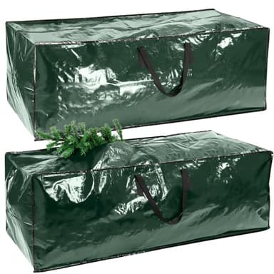 2 Pack Extra Large Christmas Tree Storage Bag Jumbo, Xmas Tree Decoration Lights Storage Bag with Handles and Zipper, Fits Up to 9ft Tall Trees, Zip Up Sack Waterproof Protects from Dust 160 CM