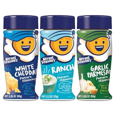 Kernel Season's Popcorn Seasoning Variety Of 3, Ranch Parmesan & Garlic And White Cheddar