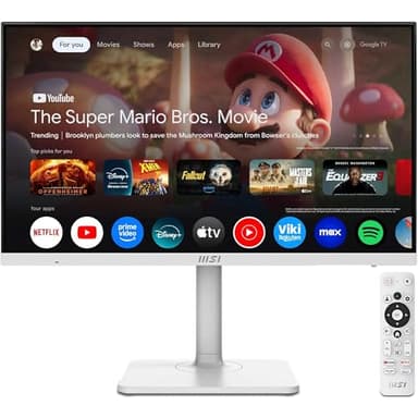 MSI Modern MD272UPSW 27-Inch 4K UHD Google TV Smart Monitor - Google Assistant, Dolby Audio, Wireless Display, Multi Control - WiFi 5, Bluetooth 5.0, LAN, HDMI 2.0b, DP 1.4a, Type-C 65W PD, USB-A, KVM