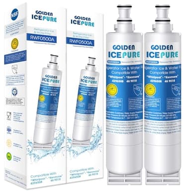 GOLDEN ICEPURE Refrigerator Water Filter Compatible with Whirlpool 4396508, Maytag, KitchenAid, SBS002, S20BRS, 481281729632, 461950271171, 481281728986, 2 Pieces