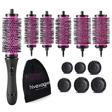 Hivexagon Round Hair Brush Set with Detachable Barrels Styling Tool, 4 Barrels 1 Handle (1.9 & 2.1 & 2.4 inch)