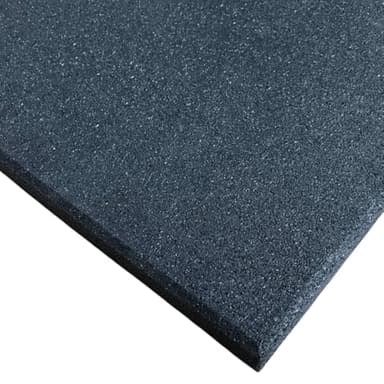 Rubber Crumb Gym Floor Tiles - Heavy Duty Non-Slip Commercial Grade Gym Mats - 1m x 1m (Black, 15mm Thick)