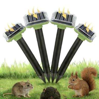 YUCEN Mole Repellent Solar Ultrasonic 4 Pack,IP66 Waterproof,Mole Stopper Scare Vole for Lawn Garden & Yard Home,Outdoor Powered Sonic Deterrent,Groundhog Repeller Snake Rodent Chaser