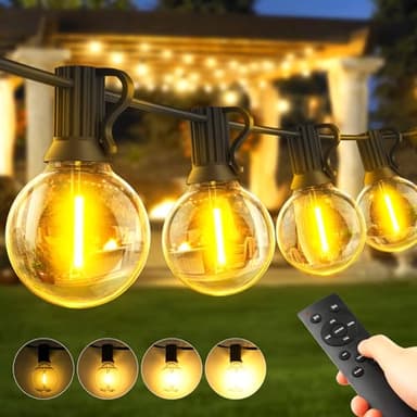 Garden-Outdoor-Lights-Mains-Powered-String-Festoon-Light LED 100ft 30M Outside Lighting Waterproof Bulb Patio Gazebo Party Pergola Wedding Backyard Porch Yard Terrace Electric Festival G40 Connectable