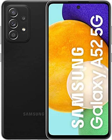 Samsung Galaxy A52 all carriers, 128GB, 5G Smartphone Dual SIM Android Mobile Phone Awesome Black (UK Version) (Renewed)