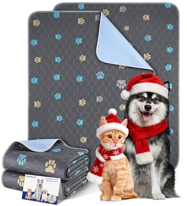 Aitmexcn Washable Puppy Pads - 2 Pack Non-slip and Leak-Proof Pee Mat, Absorbent Reusable for Floor Protector, Couch Cover, Crate, Potty Training (45 X 60 cm)