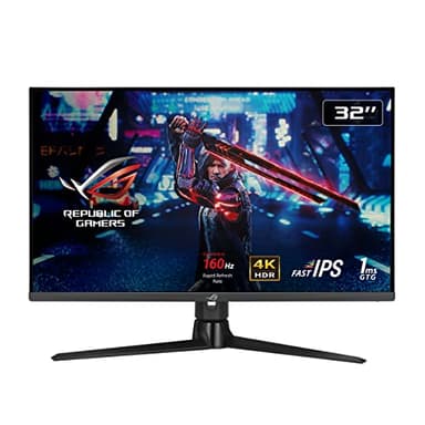 ASUS ROG Strix XG32UQ Gaming Monitor 32", 4K UHD (3840 x 2160), Fast IPS, 160 Hz (OC), 1 ms GTG, NVIDIA G-SYNC Compatible, FreeSync Premium Pro, Variable Overdrive, DisplayHDR 600, DCI-P3, Black