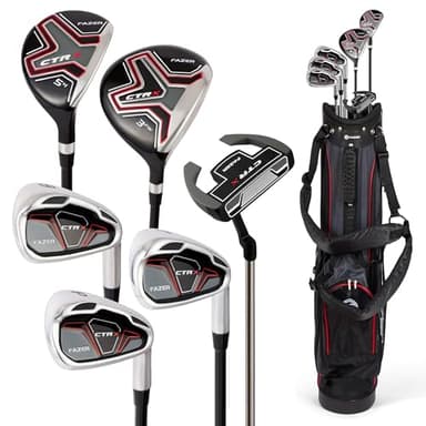 Fazer CTRX Steel Golf Half Set - 6-Piece Club Set with Woods & Irons - Complete Starter Package with Stand Bag & Headcovers - Ideal Golf Club Set for Beginners