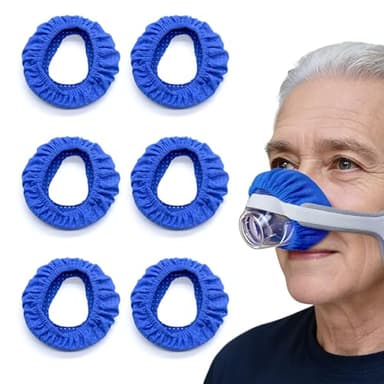 6 Pcs CPAP Mask Liners, Reusable Universal CPAP Accessories Mask Cushion, Soft, Comfortable and Elastic, Prevents Air Leakage and Red Marks, Suitable for Most Full Face Masks (Blue)