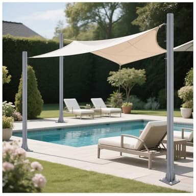 10FT Sun Shade Sail Pole Kit - Heavy Duty Steel Posts for Outdoor Canopy, Awning, Deck & Patio - 8 Pack Support Poles for Backyard Shade Solution