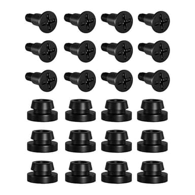 12PCS Hard Drive Screws with Rubber Washer, Anti-Vibration Shock Absorbing PC Hard Drive Screws, 3.5" HDD SSD Mounting Screws for Computer Case, NAS, Home Server (Black)