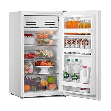COMFEE' RCD93WH2(E) Under Counter Fridge, 93L Small Fridge with Cooler Box, Interior Light, Removable Glass Shelf, Reversible Door Hinge, Adjustable Legs, Standard Refrigerator White