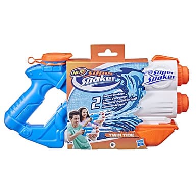 Nerf Super Soaker Twin Tide Water Blaster, Pump Action, Outdoor Water Toy