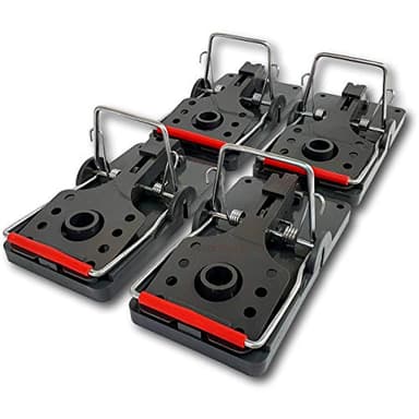 ROSHIELD 4 x Rat Traps - Professional Quality & Heavy Duty Pest Control Traps for Instant Kill - Large Reusable & Easy Set Rodent Solution